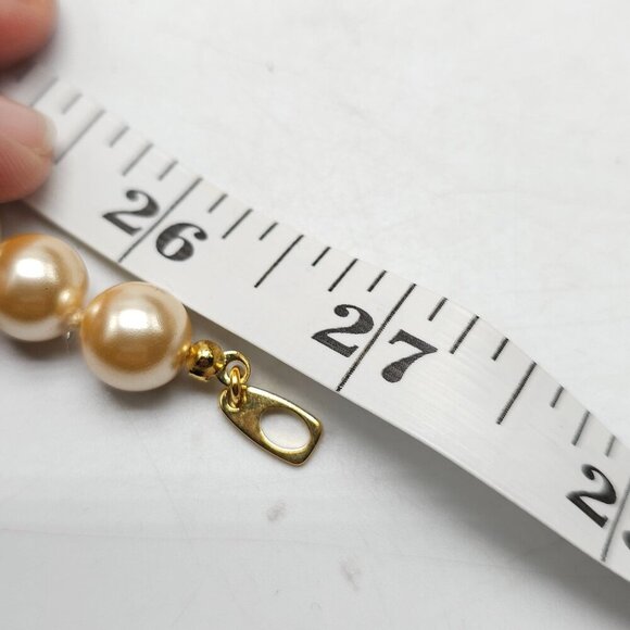 Joan Rivers Champagne Faux Pearl Beaded Necklace 27" Elegant Design - Picture 4 of 4